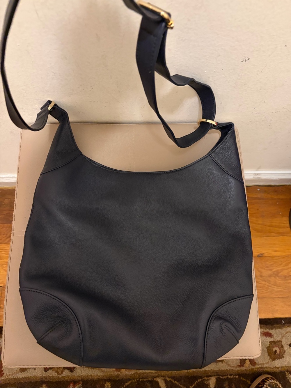 Tory Burch Navy Leather & Suede Hobo Crossbody Bag - Picture 4 of 7